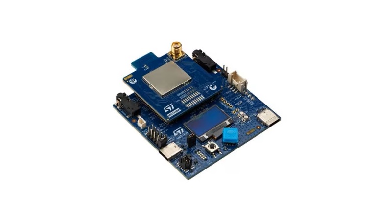 View of stm32wba65i-dk1 board