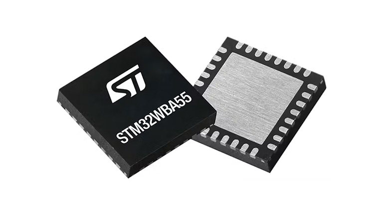 Front and back side of STMicroelectronics STM32WBA55