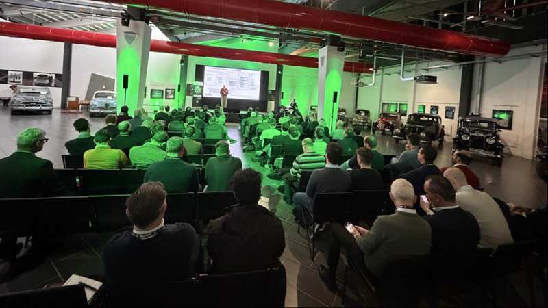 onsemi colleague delivers a power presentation during the Bologna Powering the Shift event
