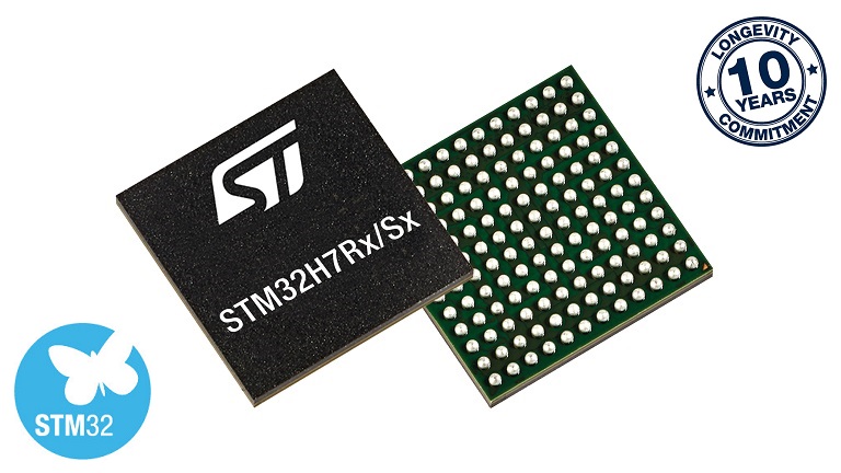STMicroelectronics STM32H7Rx/Sx product sample - front and back side