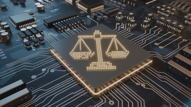 computer processor with scale graphic overlay