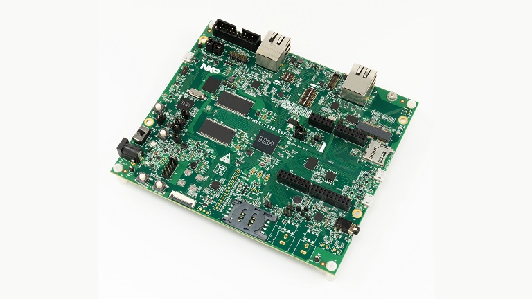 NXP i.MX RT1170 Evaluation Kit - angled view of the top side