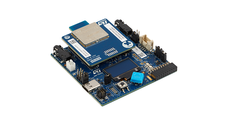 STMicroelectronics STM32WBA55G-DK1 - front side view of the board