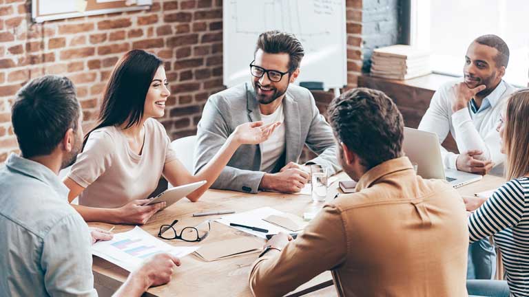 colleagues in a meeting
